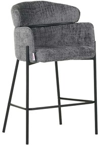 Σκαμπό Μπαρ Tolerse 029-000254 55x60x97cm Grey Μέταλλο,Ύφασμα