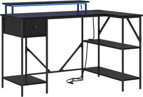 vidaXL Γραφείο Μαύρη Οξυά 120 x 79 x 86,5 εκ. Επεξεργασμένο ξύλο