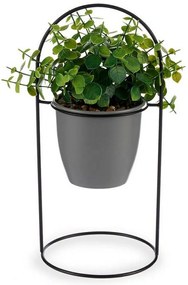 Διακοσμητικό Φυτό Ibergarden Μέταλλο Πλαστική ύλη 21 x 30 x 21 cm Με υποστήριξη Γκρι