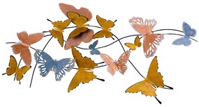 Διακοσμητικό Τοίχου Butterflies 279ENZ2518 105x8x57cm Multi Wallity Metal
