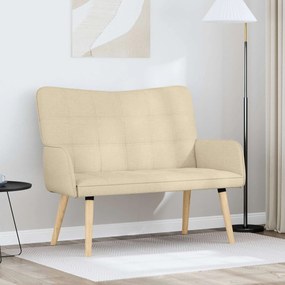 vidaXL Καναπές 2 ατόμων Κρεμ 115 x 61 x 87 εκ. Ύφασμα
