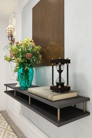 Κονσόλα από λευκό και χρυσό μέταλλο 120x12x12 cm - Ανθρακί 100 x 100