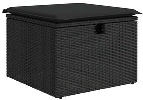 vidaXL Σετ Καναπέ Κήπου 6 pcs Μαύρο 55 x 62 x 69 εκ Πολυ ράταν