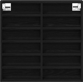 vidaXL Βιτρίνα Επιτοίχιο Μαύρη Οξυά 60 x 8,5 x 58 εκ