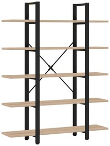 Βιβλιοθήκη Esthon φυσικό-μαύρο μέταλλο 120x28x180εκ 120x28x180 εκ.