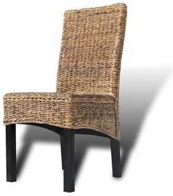 Καρέκλες Τραπεζαρίας 2 τεμ. από Άμπακα / Μασίφ Ξύλο Μάνγκο - Καφέ