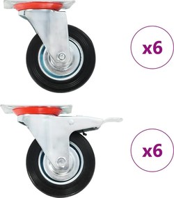 vidaXL Ρόδες Περιστρεφόμενες 12 τεμ. 100 χιλ.