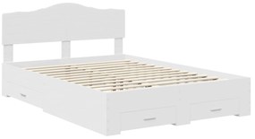 vidaXL Σκελετός Κρεβατιού Λευκό 160 x 200 cm Επεξεργασμένο ξύλο