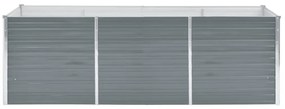 vidaXL Ζαρντινιέρα Υπερυψωμένη Γκρι 240x80x77 εκ. Γαλβανισμ. Χάλυβας