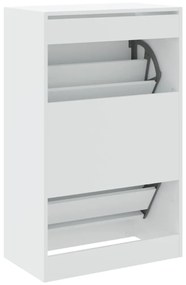 vidaXL Παπουτσοθήκη Λευκή 60x34x96,5 εκ. από Επεξεργασμένο Ξύλο