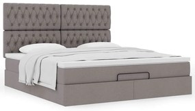 vidaXL Οθωμανικό κρεβάτι με στρώμα Taupe 180x200cm ύφασμα