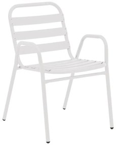 Καρέκλα - Πολυθρόνα Sussie στοιβαζόμενη λευκό μέταλλο με φέτες αλουμινίου 45x62x76 εκ. 45x62x76 εκ.