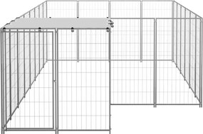 vidaXL Σπιτάκι Σκύλου Ασημί 8,47 m² Ατσάλινο