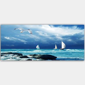 Πίνακας Καμβάς 451ERN1709 120x50cm Multi Wallity Οριζόντιοι Ξύλο, Καμβάς