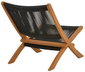 Καρέκλα - Πολυθρόνα Seeal teak ξύλο και σχοινί σε μαύρη απόχρωση 61x76x72 εκ. 61x76x72 εκ.