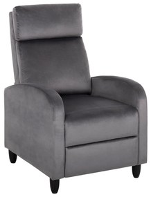 Πολυθρόνα HIBER RELAX C9782.01 Γκρί Βελούδο 67,5x90x104Υ εκ. 67.5x90x104 εκ.