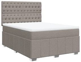 vidaXL Κρεβάτι Boxspring με Στρώμα Taupe 140x200 εκ. Υφασμάτινο