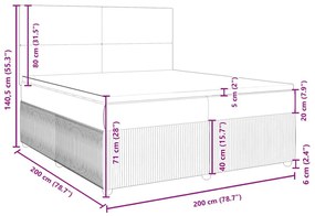 Κρεβάτι Boxspring με Στρώμα Ροζ 200x200 εκ. Βελούδινο - Ροζ