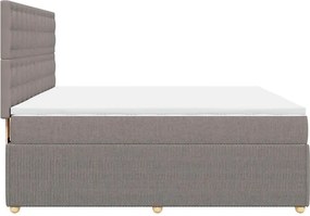 vidaXL Κρεβάτι Boxspring με Στρώμα Taupe 180x200 εκ. Υφασμάτινο