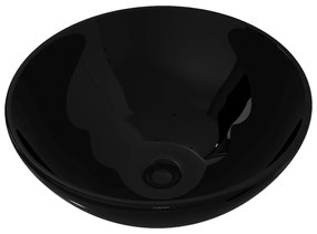 Νιπτήρας Μπάνιου Στρογγυλός Μαύρος Κεραμικός - Μαύρο