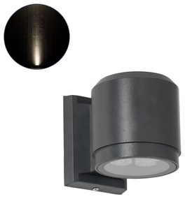 90482 GloboStar® WALLLIGHT-SONA 90482 Φωτιστικό Τοίχου - Απλίκα LED 12W 1140lm 5° DC 24V Αδιάβροχο IP67 Μ9.5 x Π13 x Υ11cm Φυσικό Λευκό 4500K - Γκρι Ανθρακί - 3 Years Warranty