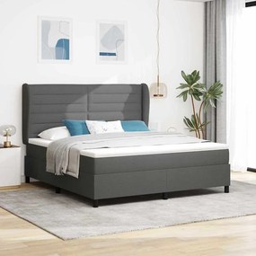 vidaXL Κρεβάτι με Στρώμα Γκρι 180x200 εκ, Υλικό