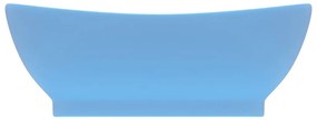 vidaXL Νιπτήρας με Υπερχείλιση Οβάλ Γαλάζιο Ματ 58,5x39 εκ. Κεραμικός