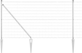 vidaXL Τεντώτο με στήριγμα Ασημί 0,8 x 10 m Ατσάλι