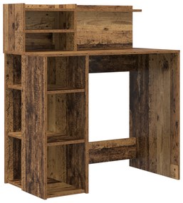vidaXL Γραφείο με Αποθήκευση Παλιό Ξύλο 90x48x101.5 cm Επεξεργασμένο Ξύλο