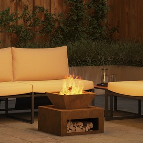 vidaXL Φωτιά 50 x 50 x 40 cm από Corten Ατσάλι