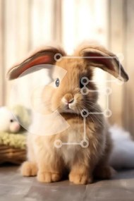 Σετ των 2 Intra Συλλεκτικό Ξύλινο Παζλ Plywood 4mm - Χαριτωμένο αφράτο κουνέλι Σε Ξύλινο Κουτί - Διαστάσεις: 10x10 cm – 25 κομμάτια