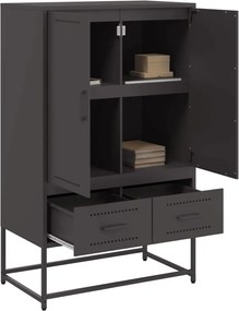 vidaXL Ντουλάπι Μαύρο 68x39x111,5 εκ. από Χάλυβα