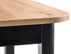 Τραπέζι Houston 1367, Μαύρο, Artisan βελανιδιά, 78x90x160cm, 47 kg, Επιμήκυνση, Πλαστικοποιημένη μοριοσανίδα, Ινοσανίδες μέσης πυκνότητας | Epipla1.gr