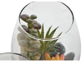 Διακοσμητικό Φυτό Home ESPRIT PVC Κρυστάλλινο 10 x 10 x 15 cm (x2)