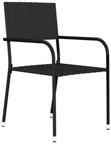 vidaXL Σετ Τραπεζαρίας Κήπου 3 Τεμαχίων Μαύρο