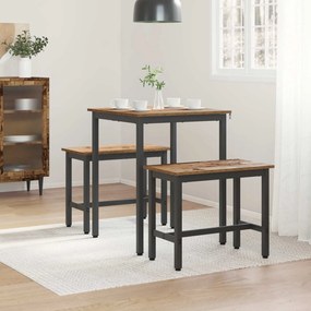 vidaXL Τραπεζαρίες 60 x 60 x 75 cm Επεξεργασμένο Ξύλο Παλαιωμένο ξύλο