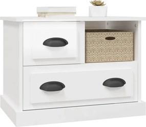 vidaXL Κομοδίνα Γυαλιστερό Λευκό 60x39x45 εκ.