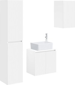 vidaXL Σετ Επίπλων Μπάνιου 3 τμχ. Λευκό 33 x 34,5 x 160 εκ