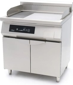 Induction Griddle 700 - Smooth and Grooved - 10000W - Double - with Stand
