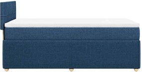 vidaXL Κρεβάτι Boxspring με Στρώμα Μπλε 80x200 εκ. Υφασμάτινο