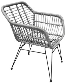 Καρέκλα Κήπου ArteLibre TERESINA Γκρι/Μαύρο Μέταλλο/Rattan 58x59x81cm