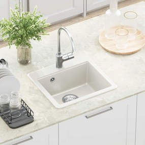 vidaXL Σιντρινο Λευκό 470 x 440 mm Γρανίτης