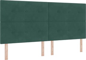 vidaXL Κρεβάτι box spring με στρώμα Σκούρο Πράσινο 200 x 200 cm