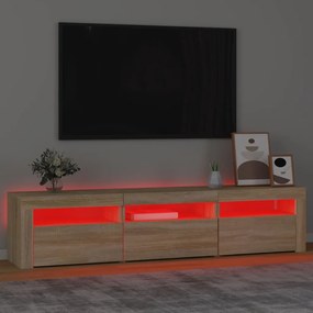 vidaXL Έπιπλο Τηλεόρασης με LED Sonoma Δρυς 180x35x40 εκ.