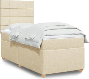 vidaXL Κρεβάτι Boxspring με Στρώμα Κρεμ 80 x 200 εκ. Υφασμάτινο