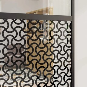 vidaXL Συρόμενη Πόρτα Μαύρο 90 x 205 cm Σκληρυμένο γυαλί και Αλουμίνιο