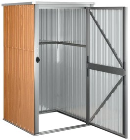 vidaXL Αποθήκη Εργαλείων Κήπου Καφέ 88x89x161 εκ. Γαλβαν. Ατσάλι