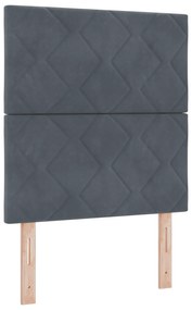 vidaXL Κρεβάτι με Στρώμα και LED  Γκρι Σκούρο 80x200 cm Βελούδο