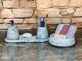Stewehome Σετ μπάνιου πολυτελές με σχέδιο μάρμαρο 5 τεμαχίων Πράσινο 13x35x5.5 cm