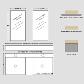 One Project Yin Yang 140  MDF - Βάση Επίπλου Με Νιπτήρα (140x45)
